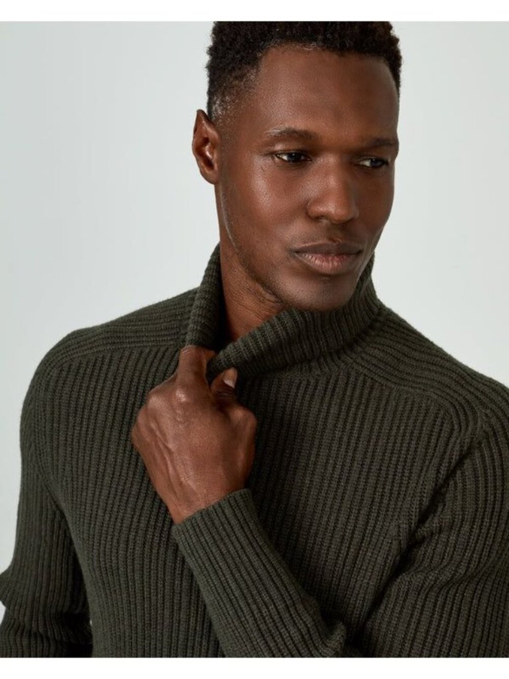 7 Diamonds Men's Turtleneck Sweater Olive Medium New With Tag - Picture 2 of 5